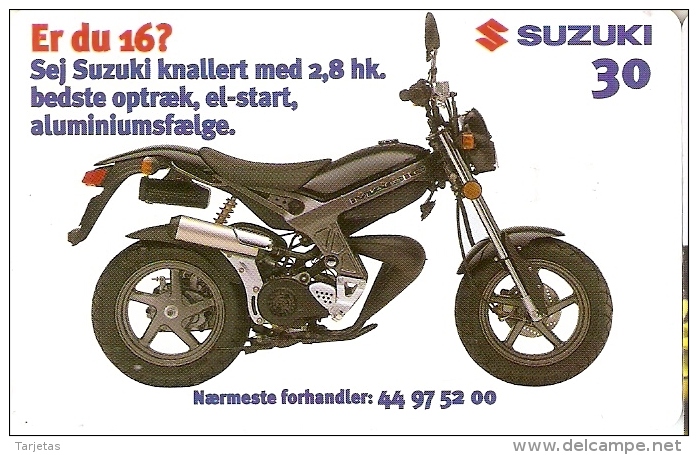 TARJETA DE DINAMARCA DE UNA MOTO  (MOTO-MOTORBIKE) SUZUKI - Motos