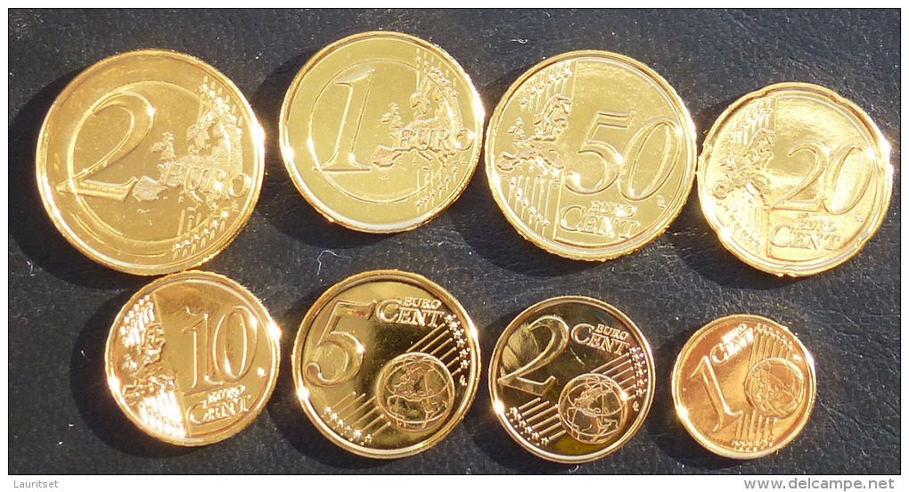 ESTLAND ESTONIA ESTONIE Euro Coin Set  Gold Plated Vergoldet 999/1000 (24 Karat) - Estland