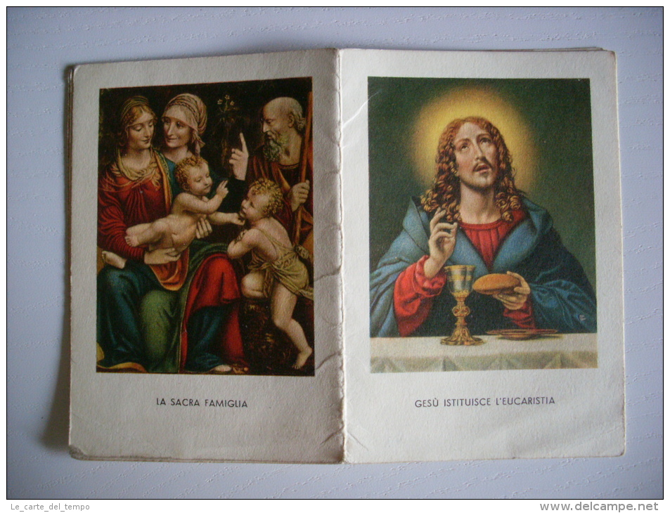 Calendarietto Santino "Gesù Istituisce L´Eucarestia-Sacra Famiglia-S.Teresa-Madonna -Santo Cuore" 1939 - Formato Grande : 1921-40