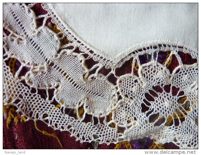 Bavoir Ancien Coton Dentelle - 1900-1940