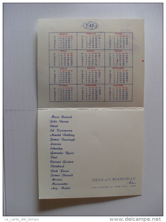 Calendarietto/calendario 1949 SILVA Di V.BIANCHI - MILANO "Buon Natale E Un Anno Felice!" Liquore/vino - Grossformat : 1941-60