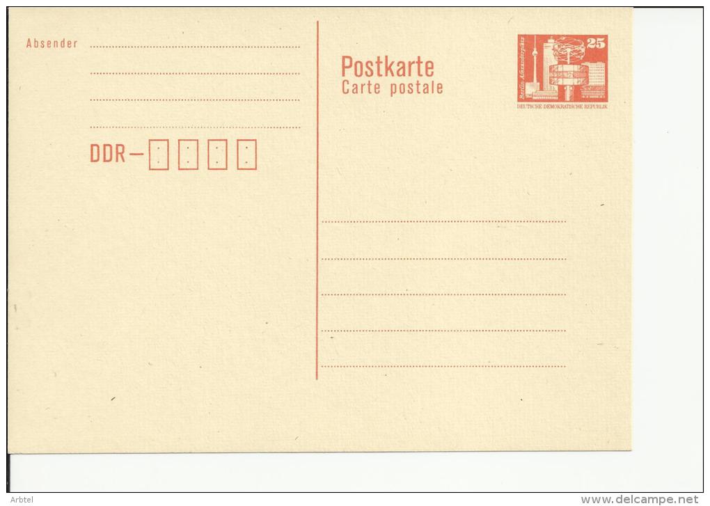 ALEMANIA DDR ENTERO POSTAL RELOJ BERLIN TORRE TV - Relojería