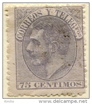 Edifil 212*, Alfonso XII 75 Cts Violeta De 1882 Nuevo. Catálogo 380 Eur Ocasión - Neufs
