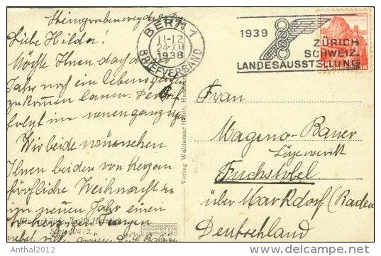 Lotte Herrlich Bay Kind Junge Schaut Nach Oben Sw 24.12.1938 Von Bern Nach Fuchstobel - Herrlich, Lotte