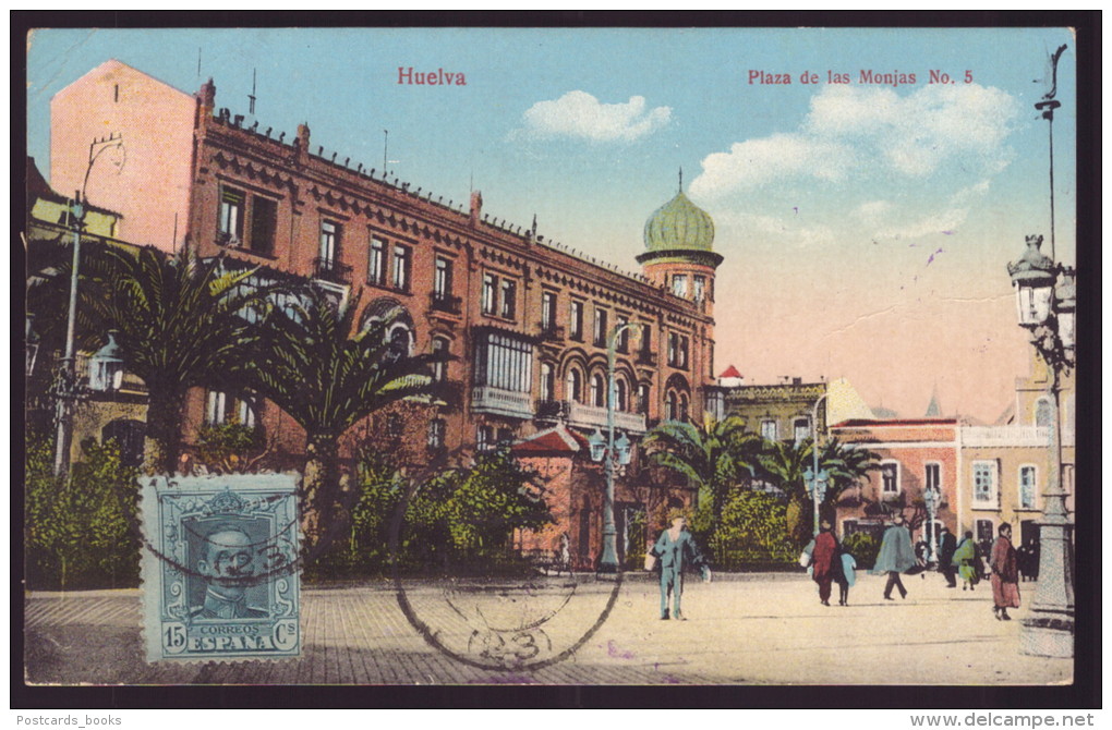 HUELVA / ANDALUCIA / ESPAGNE / ESPANA. Plaza De Las Monjas N&ordm; 5. Animado. Old Postcard - Huelva