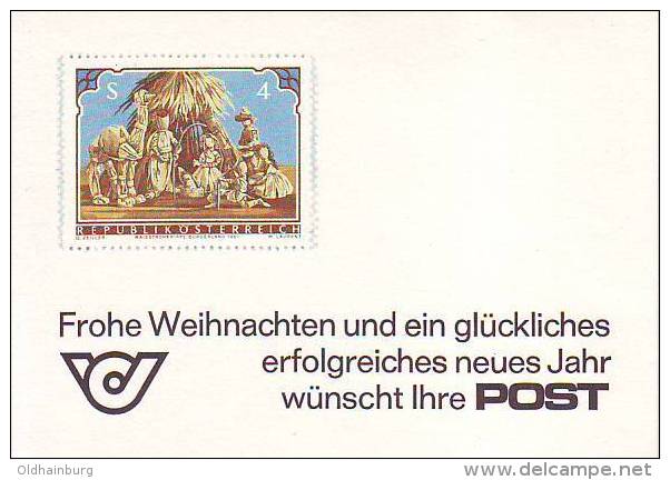 1101d: Österreich 1982, ÖPT- Glückwunschkarte Blanko, ANK 25.- € - Errors & Oddities