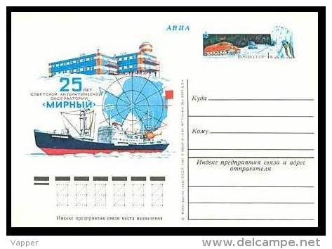 Polar Philately USSR 1981 MNH Postal Stationary Card 25th Anniversary Of Antarctic Observatory “Mirny”. - Onderzoeksstations