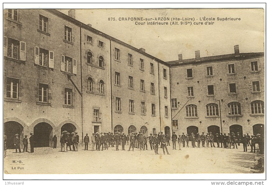 Carte Postale Ancienne Craponne Sur Arzon - L'Ecole Supérieure. Cours Intérieure - Craponne Sur Arzon