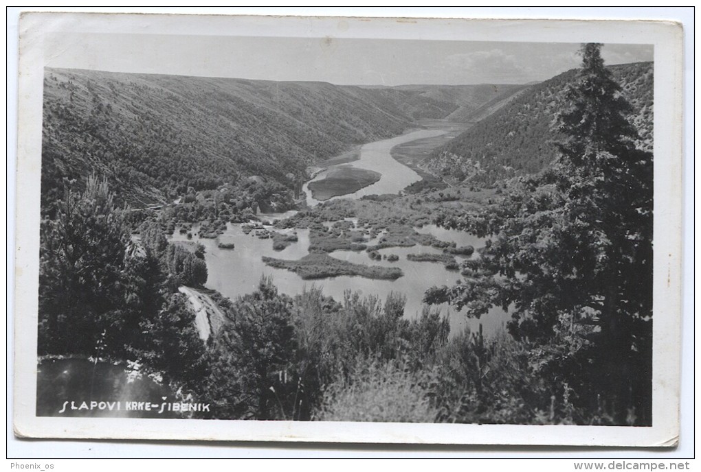 Croatia - ŠIBENIK, Sibenik, Dalmazia, Krka River, Waterfalls, 1940. - Croazia