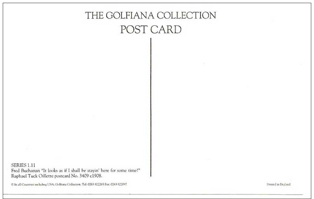 The Golfiana Collection Postcard It Looks As If I Shall Be Staying Here For Some Time - Golf