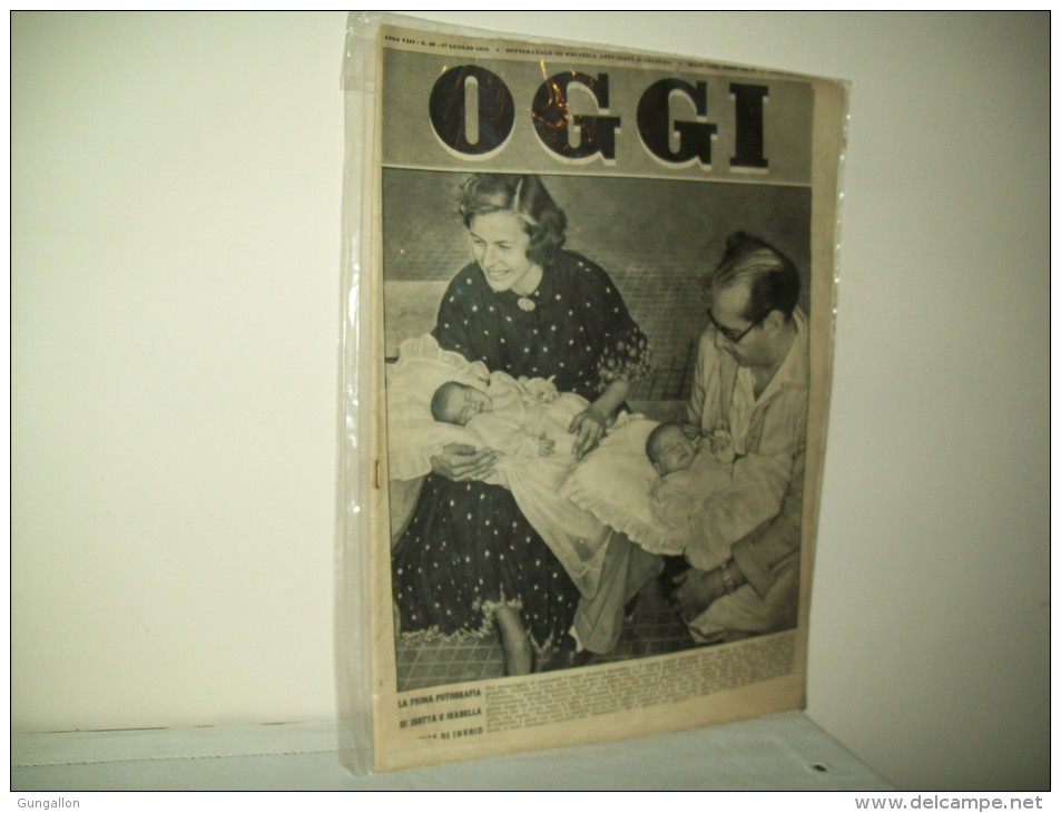 Oggi (1952) Anno VIII°  N. 29 "La Prima Fotografia Di Isotta E Isabella Gemelle Di Ingrid" - Cinema