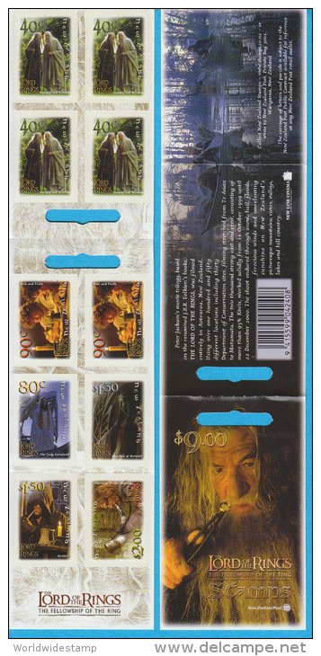 New Zealand Stamp Booklet: 2001 Lord Of The Rings, The The Fellowship Of The Ring, $9.00, NZ137034 - Libretti