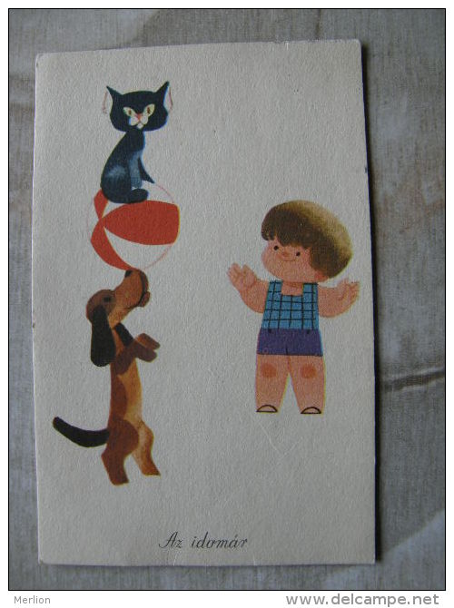 Child - Dog Chien Hung -cat Katze - Cirque -Circus  - Humour   D106308 - Humorous Cards