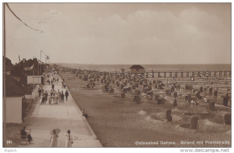 AK Ostseebad Dahme Strand Mit Promenade Gelaufen 15.7.26 - Dahme