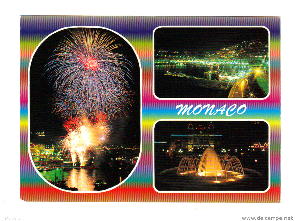 Monaco: Multi Vues, Feu D´ Artifice, Photo Rike (13-2373) - Tarjetas Panorámicas