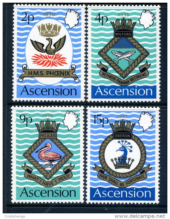 Ascension 1971 Royal Navy Crests (3rd Series) Set MNH - Ascension