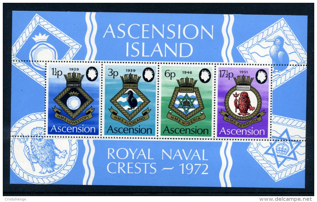 Ascension 1972 Royal Navy Crests (4th Series) MS MNH - Ascension