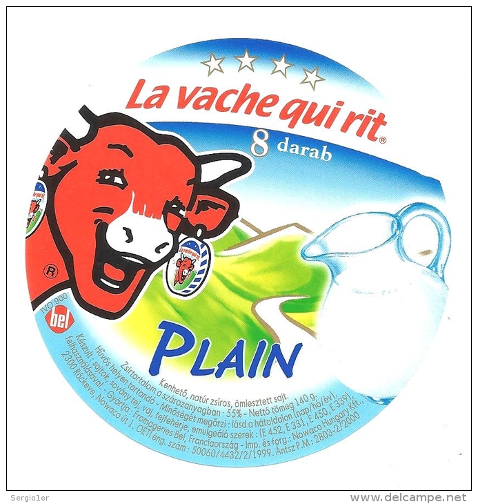 étiquette Fromage Vache Qui Rit Plain 8 Darab  étiquette Hongroise  Assez Rare - Fromage