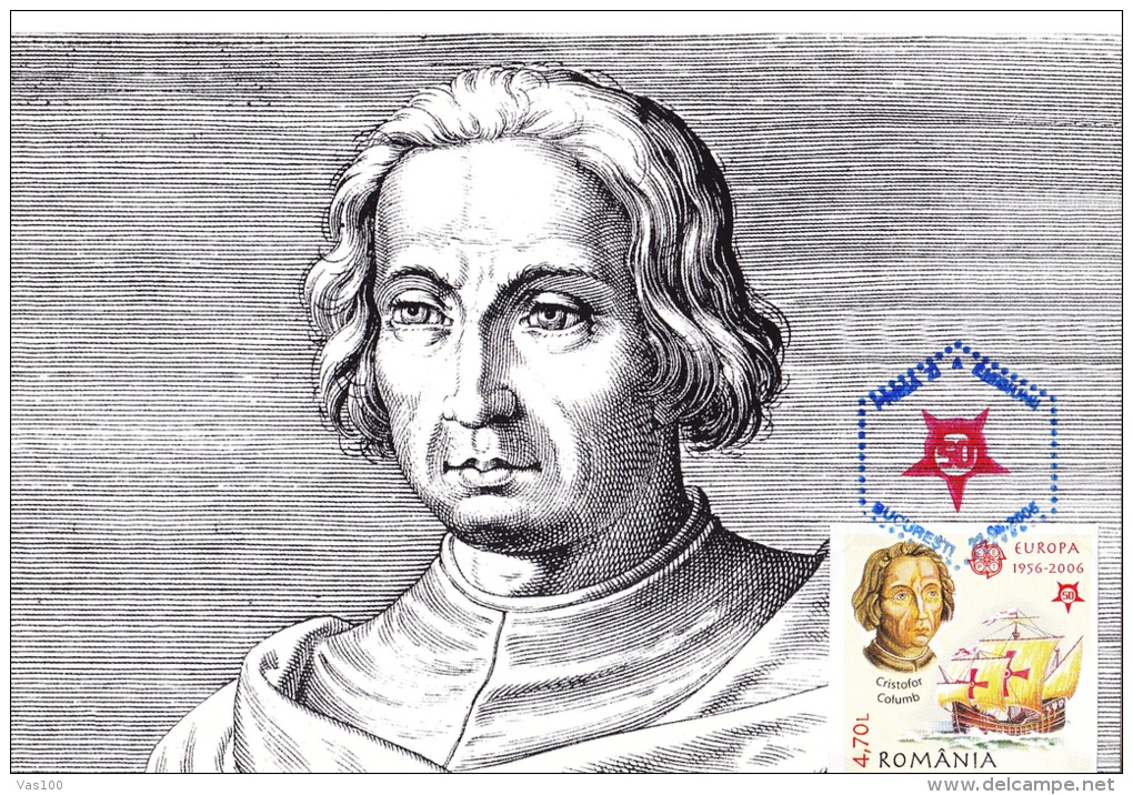 CRISTOPHER COLUMBUS,EXPLORER, MAXICARD, CARTES MAXIMUM, CM, 2005,ROMANIA - Christopher Columbus