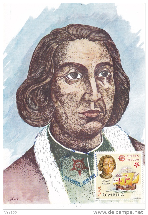 CRISTOPHER COLUMBUS,EXPLORER, MAXICARD, CARTES MAXIMUM, CM, 2005,ROMANIA - Christoph Kolumbus