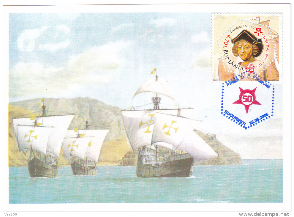 CRISTOPHER COLUMBUS,EXPLORER, MAXICARD, CARTES MAXIMUM, CM, 2005,ROMANIA - Christoph Kolumbus