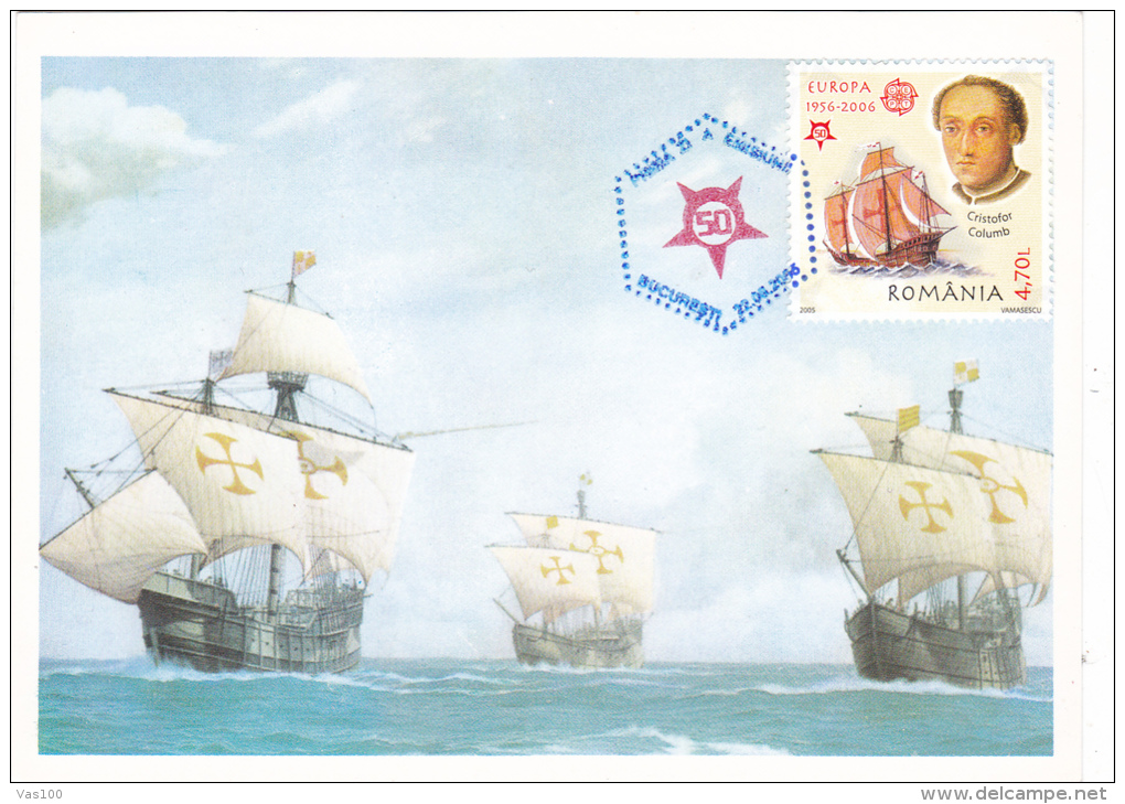 CRISTOPHER COLUMBUS,EXPLORER, MAXICARD, CARTES MAXIMUM, CM, 2005,ROMANIA - Christoffel Columbus