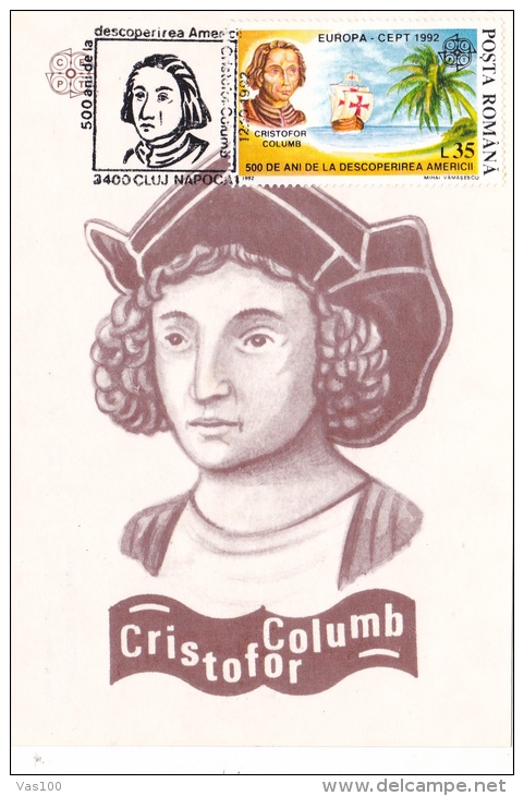 CRISTOPHER COLUMBUS,EXPLORER, MAXICARD, CARTES MAXIMUM, CM, 2005,ROMANIA - Christophe Colomb