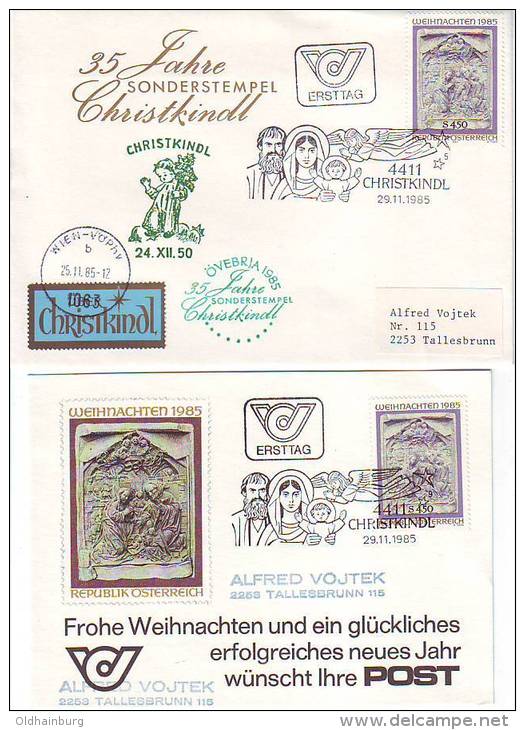 1102o: Österreich 1985, Geschenkkarte Der ÖPT Plus FDC - Abarten & Kuriositäten