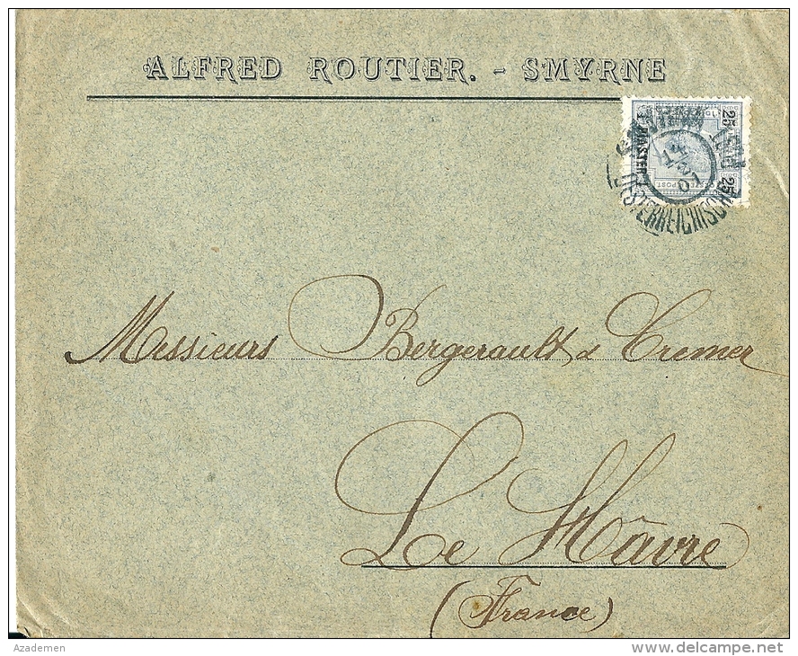 Lettre De SMYRNA Pour La France  1901 - Levant Autrichien