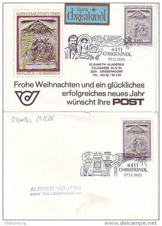 1102n: Österreich 1985, Geschenkkarte Der ÖPT Weihnachts- Und Neujahrstempelbeleg - New Year