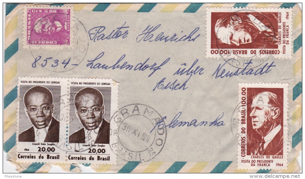 00335 Carta De Gramado-Brasil A Alemania - Covers & Documents