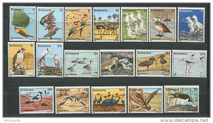 BOTSWANA 1982 - Oiseaux - Serie Neuve Sans Charniere (Yvert 451/68) - Botswana (1966-...)