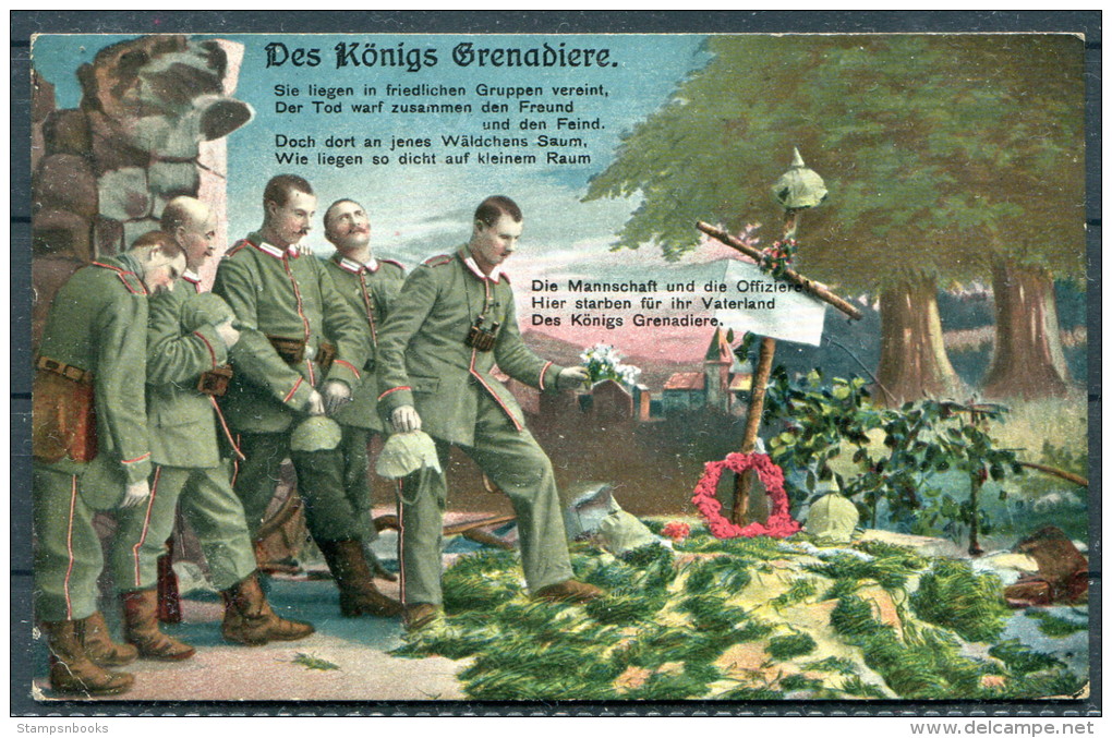 1.Weltkrieg Patriotik "Des Königs Grenadiere" Belgien Stempel Hagen Erhaltung! - Heimat