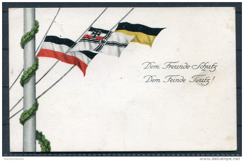 1915 1.Weltkrieg Patriotik Flaggen Deutsches Reich Reichskriegsflagge Österreich Selt - Patriotic