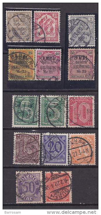 Germany1903-20:Lot Of 14 Officials(Dienstmarken)used Cat.Value 36Euros - Officials