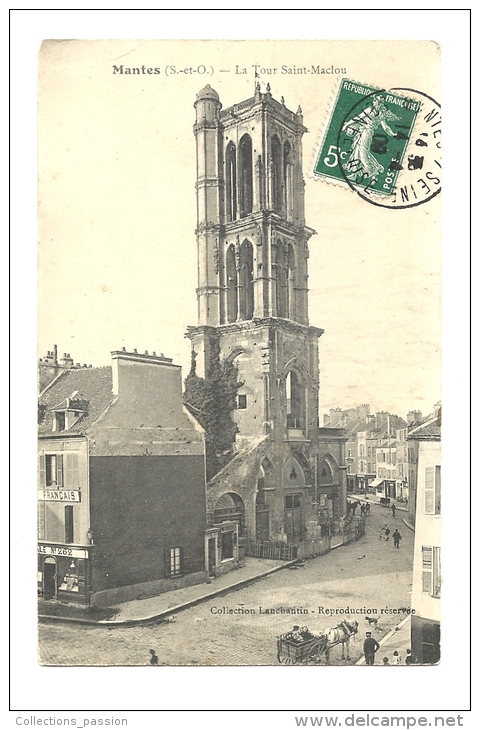 Cp, 78, Mantes, La TOur St-Maclou, Voyagée - Mantes La Ville