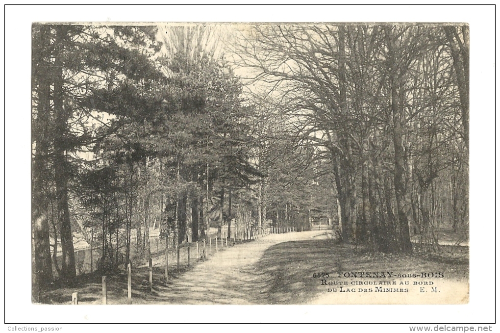 Cp, 94, Fontenay-sous-Bois, Route Circulaire Au BOrd Du Lac Des Minimes, écrite 1919 - Fontenay Sous Bois