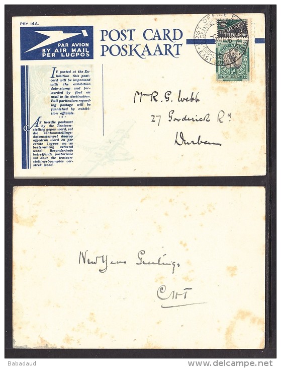 SOUTH AFRICA: 1936 POST OFFICE EXHIBITION EAST LONDON On Plain Exhibition Card - Covers & Documents