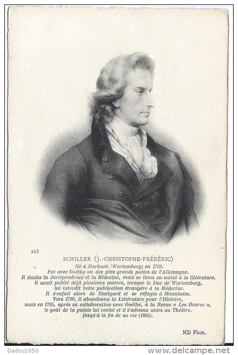 CPA   POETE  Schiller  1759  1805,papier Velin - Ecrivains