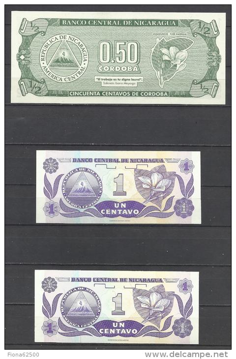 NICARAGUA . LOT DE 3 BILLETS . - Nicaragua