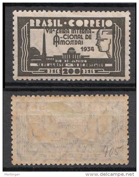Brazil Brasilien Mi# 408 * FEIRA DE AMOSTRAS RIO 1934 - Unused Stamps