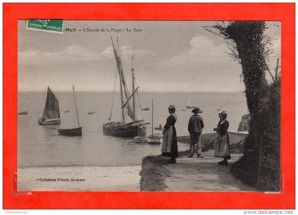 Beg Meil N°6708 L´entrée De La Plage   (  écrite  De 1911 Grisatre ) - Beg Meil