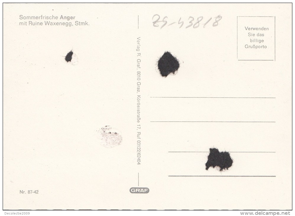 ZS43818 Sommerfrische Anger Mit Ruine Wazenegg     2 Scans - Anger