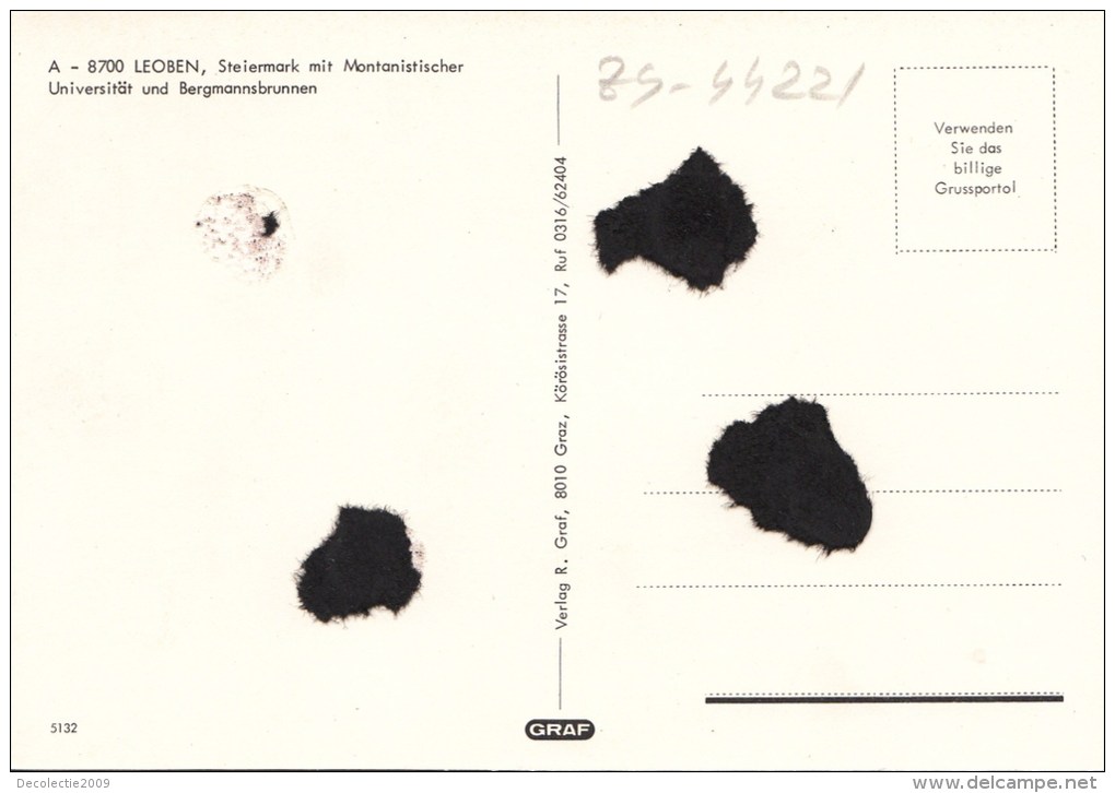 ZS44221 Leoben Universitat Und Bergmannsbrunnen    2 Scans - Leoben