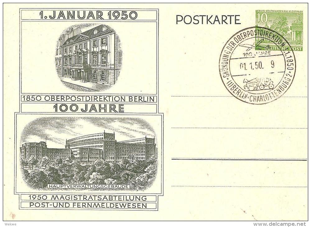 Bln105c/ 100 Jahre OPD Berlin Mit Sonderstempel, 1.1.1950 - Postkaarten - Gebruikt