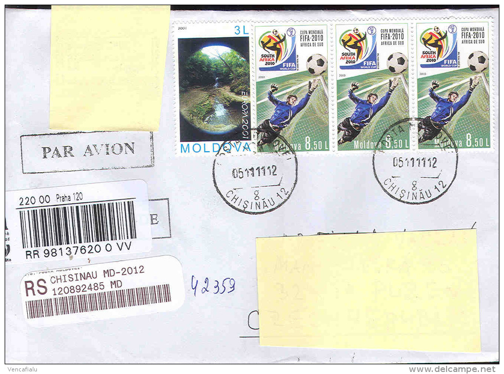 Moldavia 2011 - Postage Used Registered Cover From Kisinev In Plzen (CZ) - 2010 – South Africa