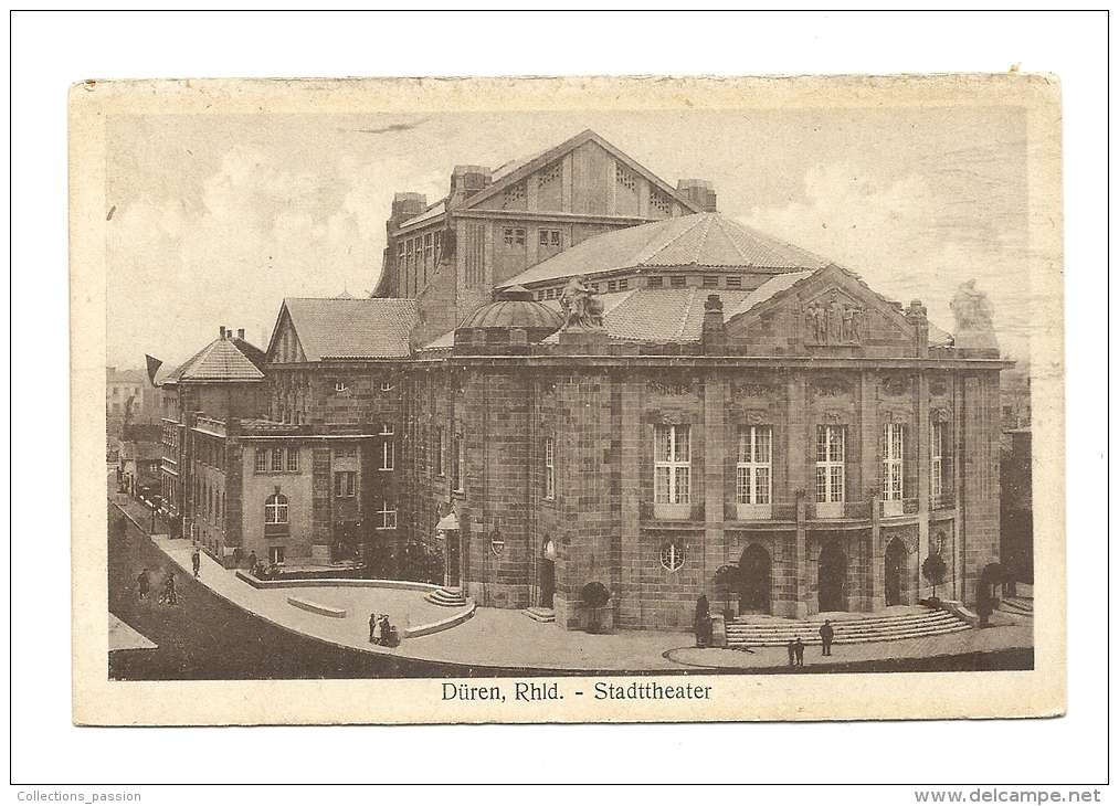 Cp,  Allemagne, Düren, Stadttheater, écrite - Dueren