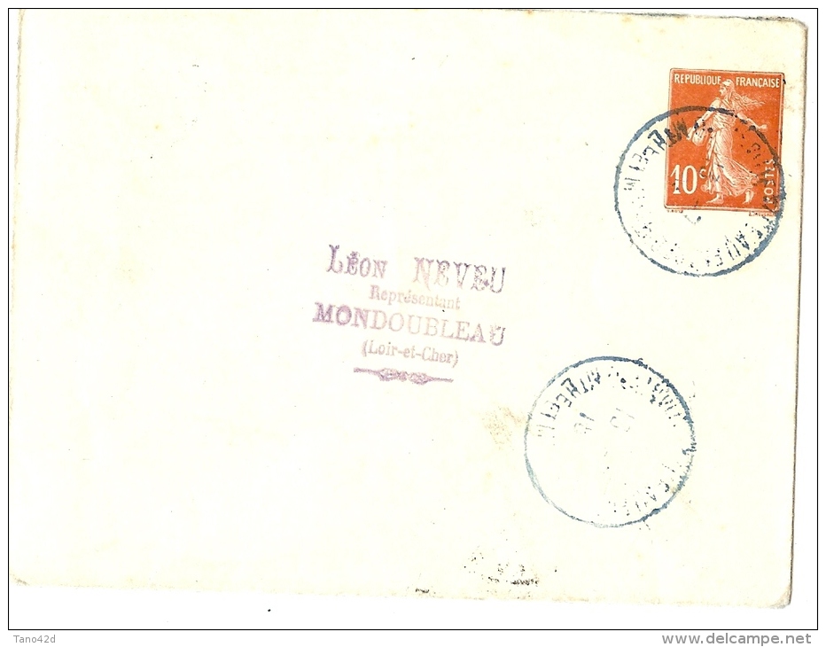 LBR35 - EP ENVELOPPE SEMEUSE 10c  VOYAGEE JUILLET 1916 - Enveloppes Types Et TSC (avant 1995)