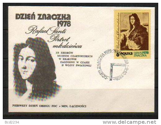 POLAND FDC 1978 STAMP DAY Art Paintings Rafael Santi - FDC