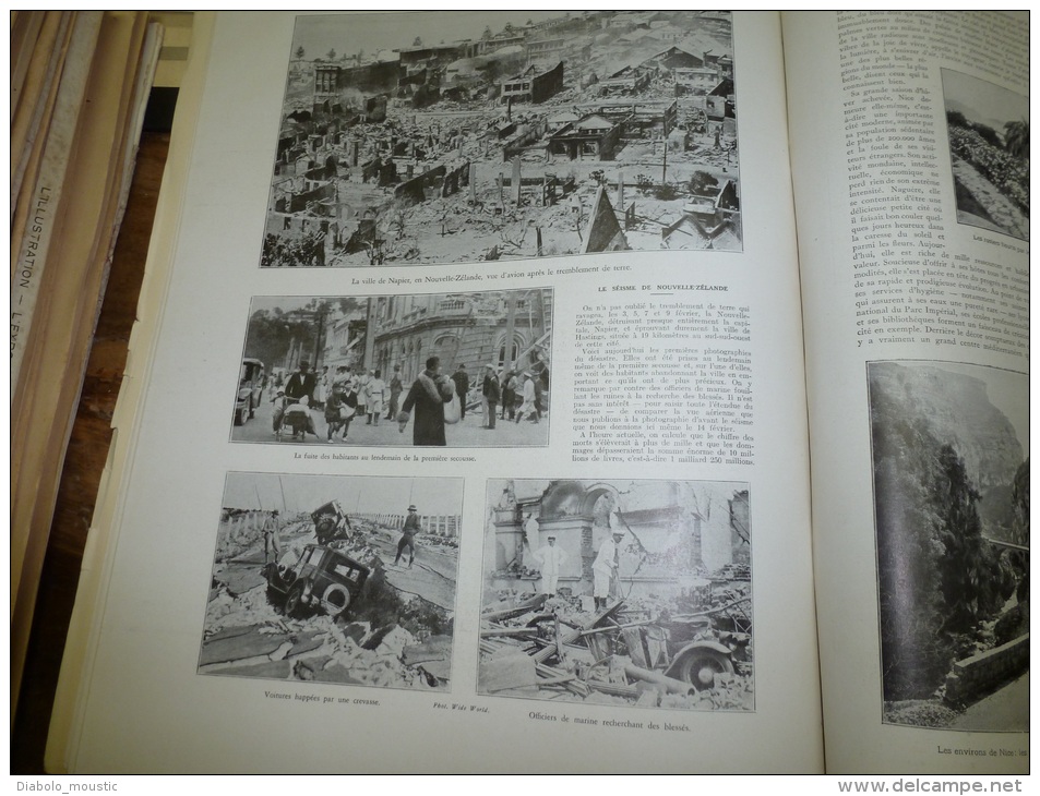 1931 Gandhi; Kangchenjunga (Inde); Tombe du coolie Chétine ; Terrible tremblement de terre à  Napier (Nouvelle-Zélande);